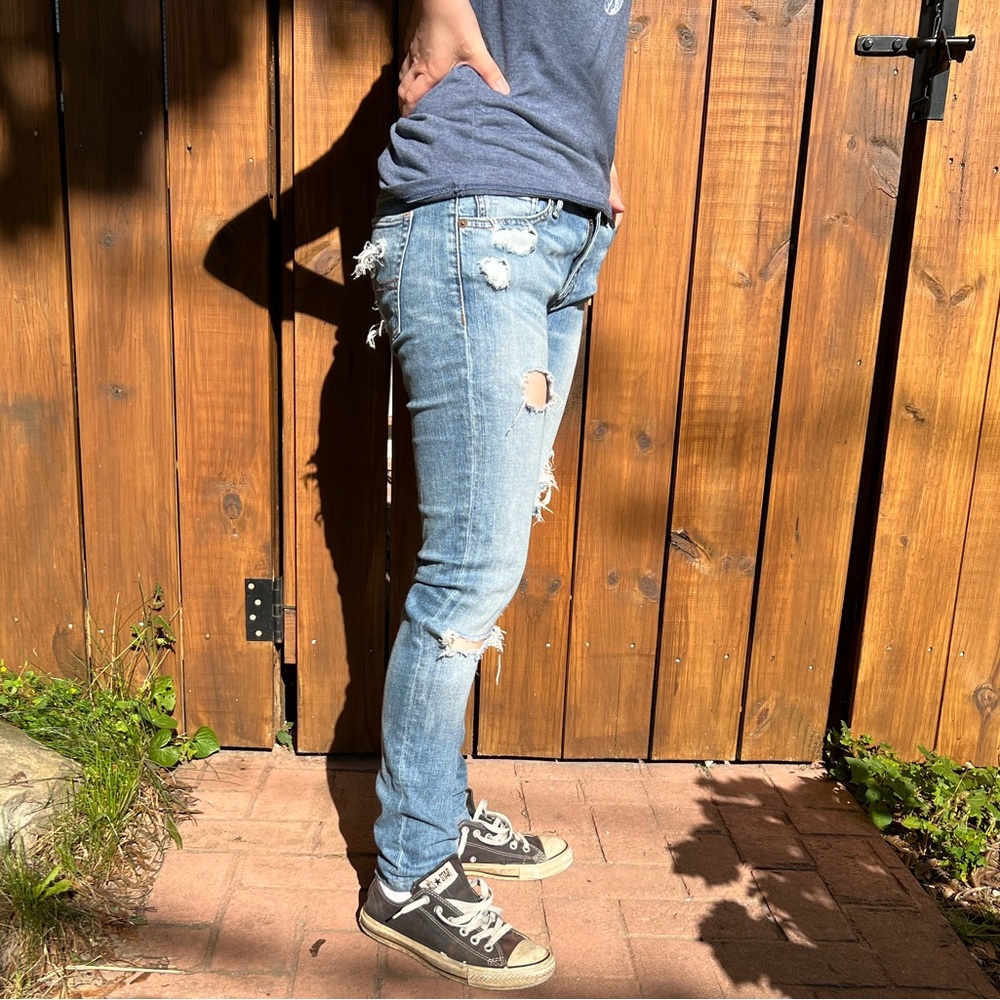 Ralph Lauren Denim Supply Distressed Skinny Jeans